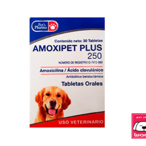 AMOXIPET PLUS 250 MG  1 tableta (Amoxicilina /Acido clavulanico)