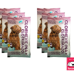 SHAMPOO DERMATOLÓGICO VETLINEX 50 ML. 6 UNIDADES (Clotrimazol, Clorhexidina, Aloe Vera)