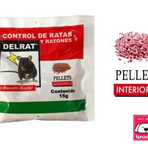 VENENO PARA RATA Y RATONES DELRAT PELLETS, SOBRE 15 G. (pellets)